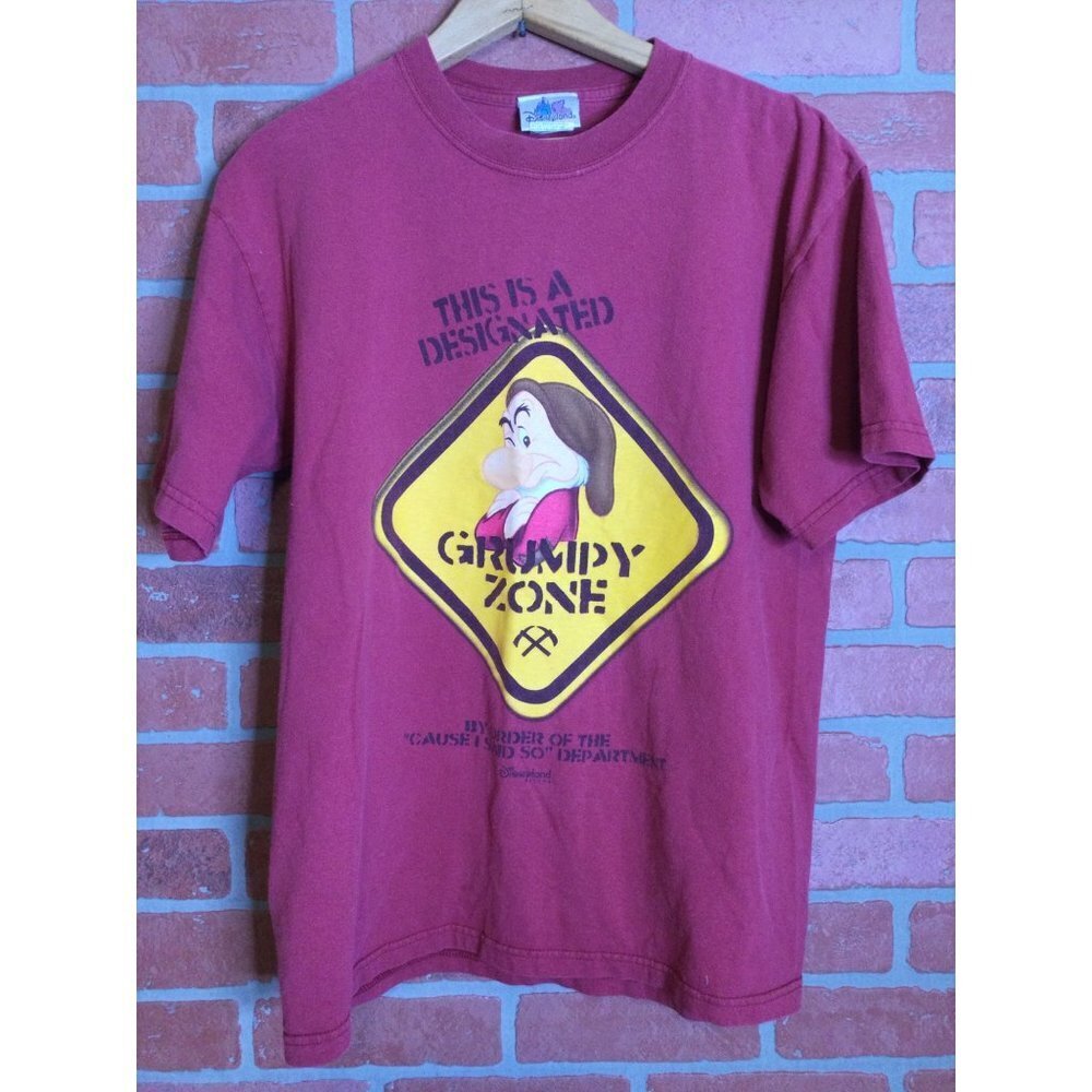 Vintage Disneyland Resort Grumpy Zone Graphic Tee Funny T shirt Medium